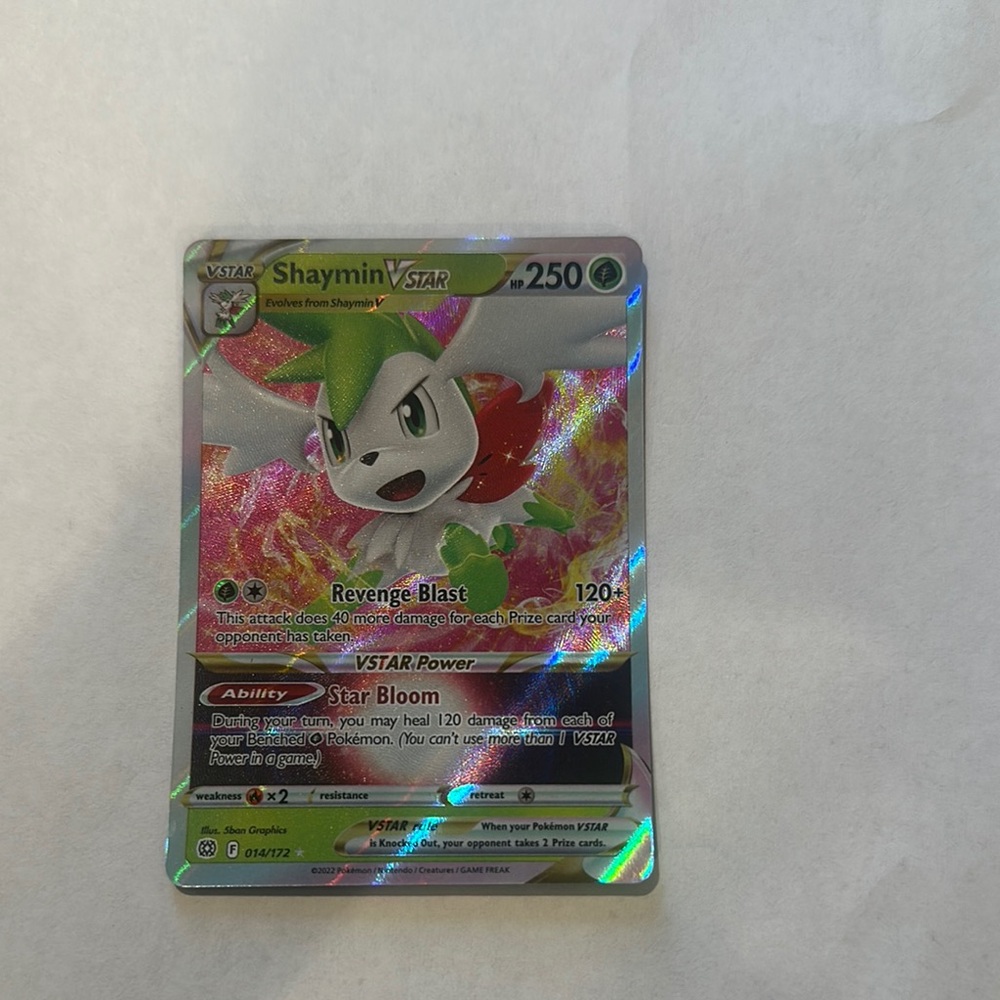 Pokemon Shaymin VSTAR Trading Card - Green and Red